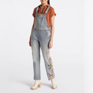 Driftwood Embroidered Overalls